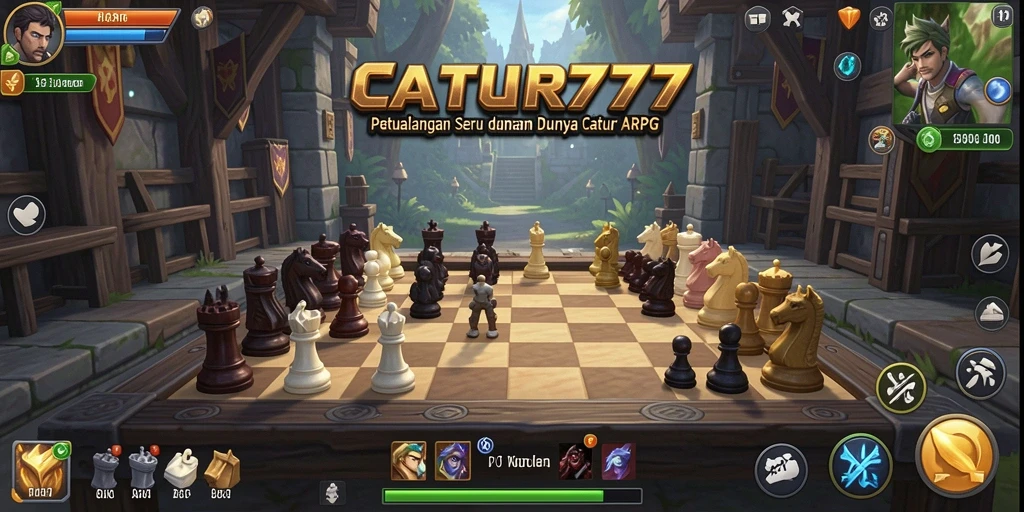 Tampilan gameplay menarik dalam dunia catur yang mendebarkan.