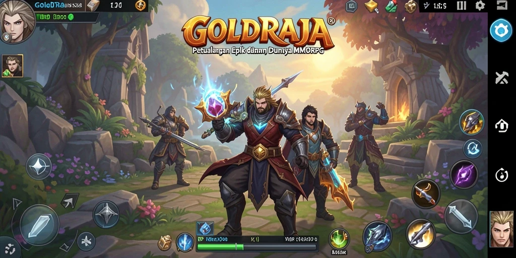 Tampilan menarik dari gameplay petualangan dinamis di GOLDRAJA.