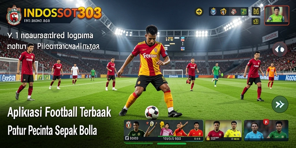 Screenshot utama INDOSLOT303 menampilkan aksi seru dalam permainan sepak bola.