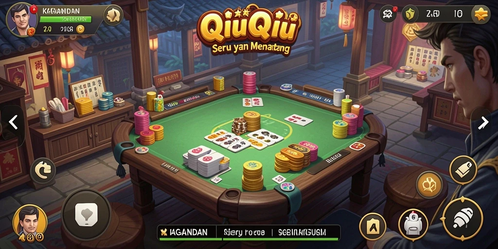 Screenshot gameplay QiuQiu yang seru dan interaktif.