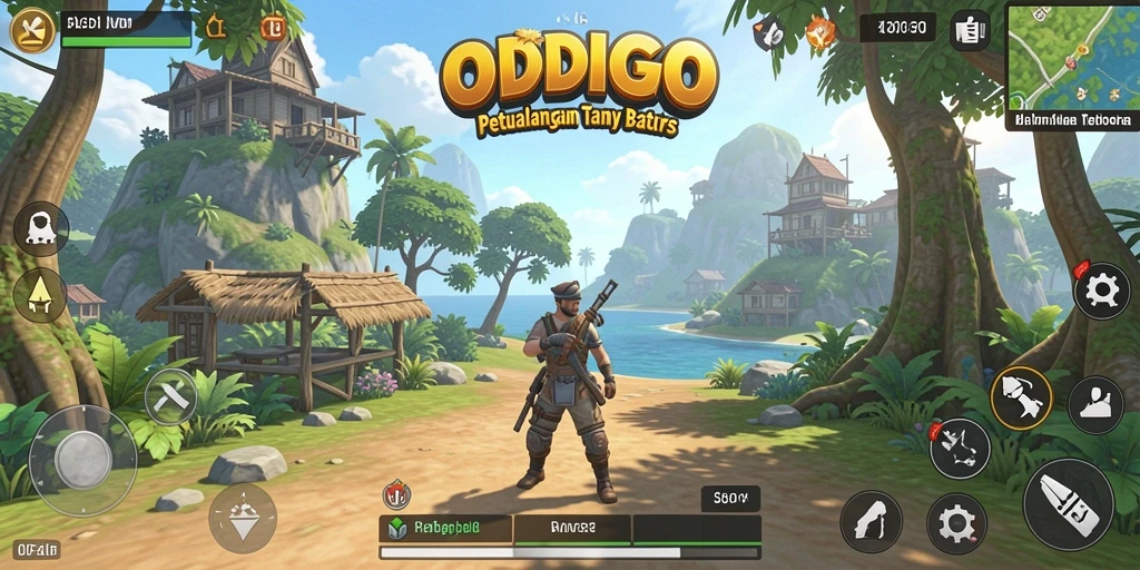 Tangkapan layar ODDIGO menunjukkan kebebasan eksplorasi di dunia terbuka.