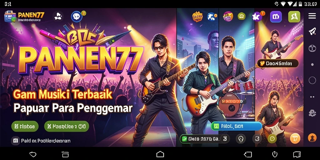 Tangkapan layar gameplay PANEN77 yang menampilkan pengalaman musik yang seru.