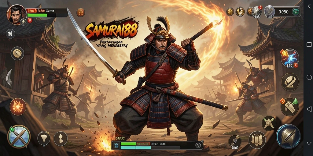 Tampilan gameplay seru dan menegangkan di SAMURAI88.