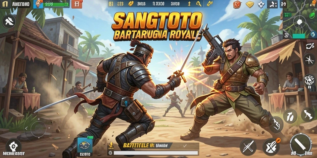 Tangkapan layar gameplay <strong>SANGTOTO</strong> saat pertempuran di arena Battle Royale.
