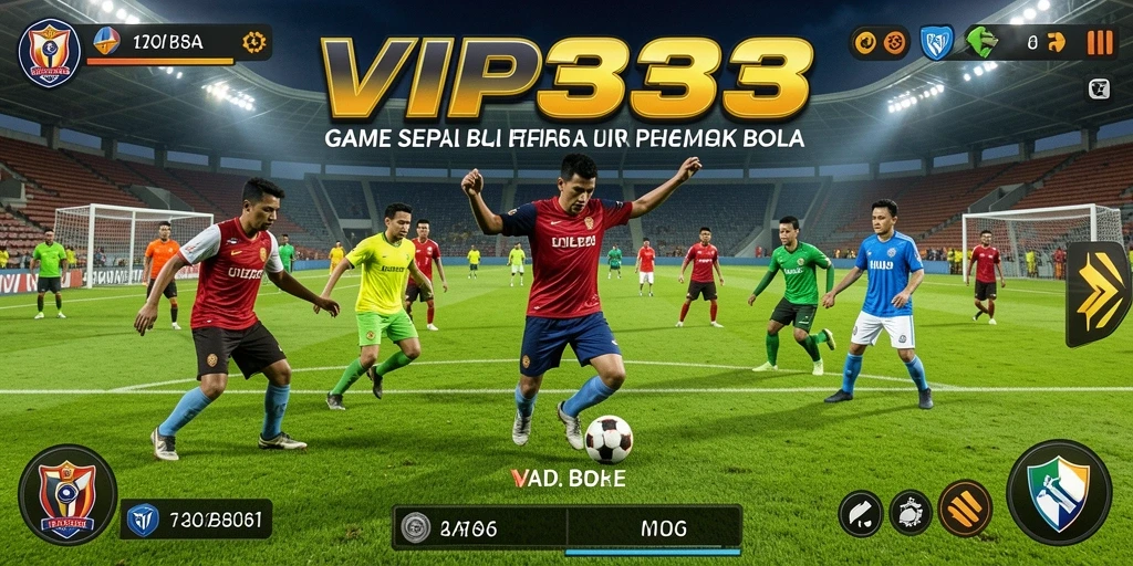 Tampilan gameplay seru pada aplikasi VIP333 yang menampilkan aksi sepak bola.